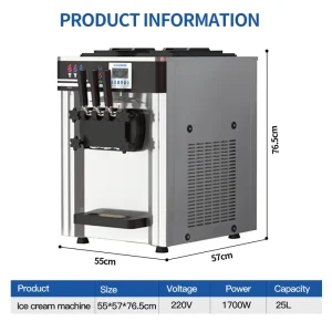Continuous Soft Serve Cone Ice Cream Machine Commercial Yogurt Fruit Milk Water Ice Cream Maker