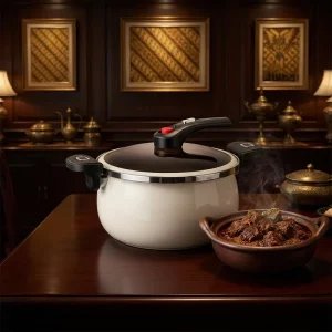 Contract Manufacturing 6.5 Litre Micro Pressure Cooker Enameled Coated Wrought Iron Pan Nonstick Deep Cooker