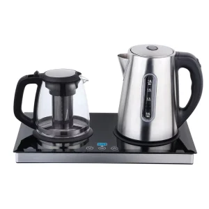 Cordless Electric Kettle Tray Set 1.8L Stainless Steel with Digital Control and Automatic Shut-off