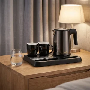 Cordless Electric Kettle Tray Set for Household Use