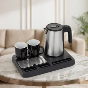 Cordless Electric Kettle and Kettle Tray Set for Household Hotel Hospital Use