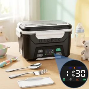 Cordless Electric Lunch Box 10000mAh Automatic Heating 304 Stainless Steel for Office Outdoor Travel and Baby Food Warmer