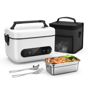 Cordless Electric Lunch Boxes 1.2L 304 Stainless Steel 12000mAh Battery Self Heating with Automatic Timer & Temperature Control