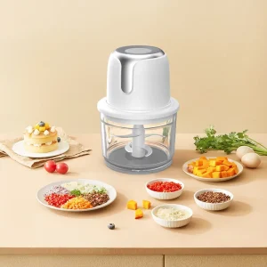 Cordless Electric Meat Grinder 1.2L Food Grade Glass Bowl Built in Rechargeable Battery Multifunctional Food Chopper