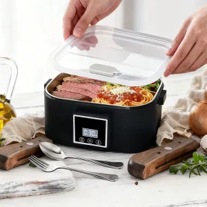 Cordless Heated Lunch Box Self Heating Electric Lunch Boxes for Men Women with Battery Powered and 1.50L Food Warmer