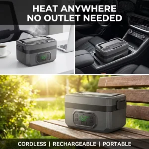 Cordless Heated Lunch Box for Truck Drivers Construction Workers Portable Food Warmer