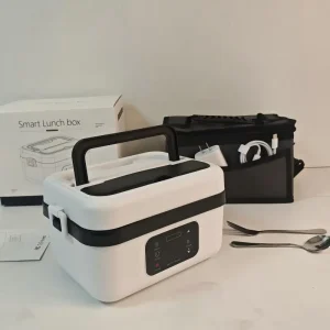 Cordless Lunch Box Heater 1L Large Capacity Digital Display 304 Stainless Steel No Water Needed Quiet Heating for Outdoor