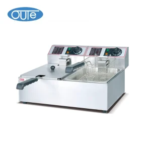 Counter Top 2 Tank 2 Basket Electric Deep Fryer Stainless Steel Commercial Fryer with Independent Temp Control Chicken Fry
