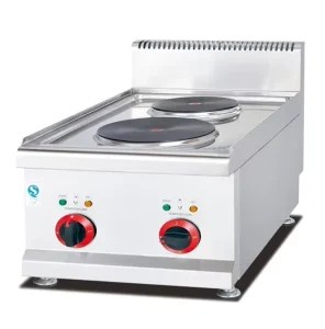 Countertop Commercial Electric Hot Plate with Dual Burners Stainless Steel Easy Cleaning for Catering and Fast Food