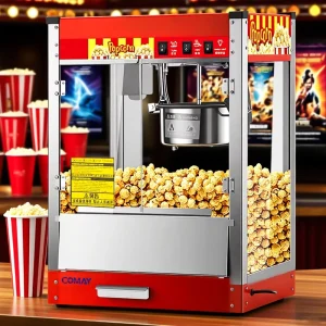 Countertop Electric Popcorn Maker 1400W 220V for Supermarket Kiosk High Efficiency