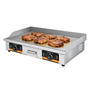 Countertop Flat Top Griddle 220V 4400W Non Stick Restaurant Teppanyaki Stainless Steel Grill Commercial Electric Griddle Grill