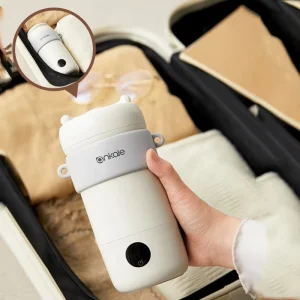 Countertop Titanium Inner Pot Kettle Portable 400ML Electric Milk Frother with Detachable Whisk for Home Office Travel Use