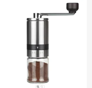 Crank 6 Precise Coarseness Setting Stainless Steel Portable Espresso Hand Manual Coffee Grinder