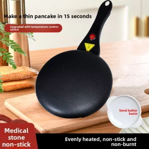 Crepe Maker Electric 600W Non Toxic Pancake Machine 20cm Safe Baking Pan Household Portable Kitchen
