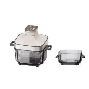 Crispi Max 4 in 1 Glass Bowl Air Fryer Non Toxic Oil Free Split Type Visible Crisper Glass Air Fryer