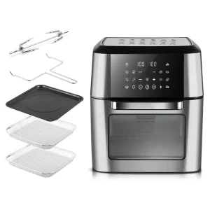 Cross border 12L Large capacity Multifunctional Household Stainless Steel Air Fryer Visible Oil free Rotatable Oven