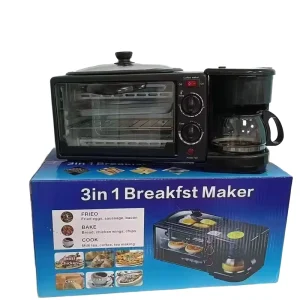 Cross border Customized Multi function Three in one Electric Breakfast Maker Toaster Egg Frying Machine Coffee Maker Stainless