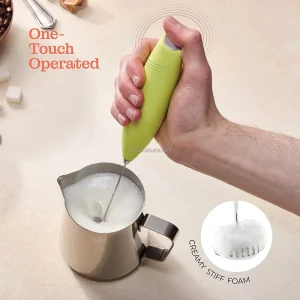 Culi OEM Classic Colorful Handheld Mini Ceramic Electric Whisk Battery Operated Portable Milk Frother Food Grade