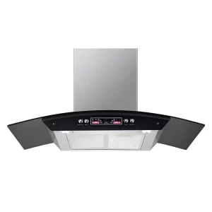 Curved Glass Smart Touch Gas Range Hood LED Light Copper Chimney Cooker Hood Household Hotel Use Ventilation Island Kitchen