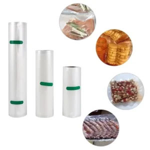 Custom 300X400 Embossed Food Grade Plastic Vacuum Sealer Bag Transparent Frozen Vacuum Packing Pouch Rolls and Box