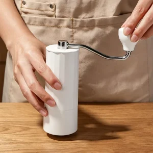 Custom 5 Star Core Handheld Aluminum Alloy Stainless Steel Burr Curved Handle Burr Manual Mills Coffee Bean Grinders