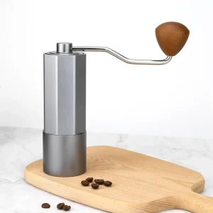 Custom 5 Star Core Handheld Aluminum Alloy Stainless Steel Burr with Curved Handle Burr Manual Mills Coffee Bean Grinders