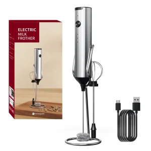 Custom Automatic Rechargeable Milk Frother Handheld Coffee Beater Electric Milk Frother & Egg Whisk 2 in 1