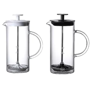 Custom Coffee Press French Heat Resistant Glass Coffee Pot Milk Steamer Frother