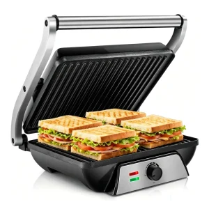 Custom Electric Professional Breakfast Health Press Grill Double Panini Maker PTFE Non Stick Household PG032
