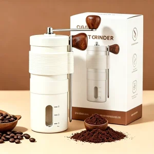 Custom Handheld Stainless Steel Ceramic Grinding Core Adjustable Fineness Minimalist Design Eco Friendly Food Grade Coffee