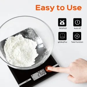 Custom Kitchen Scale Digital Weighing Scale Electronic Color Multi Purpose Glass Waterproof Rectangular Food Scale