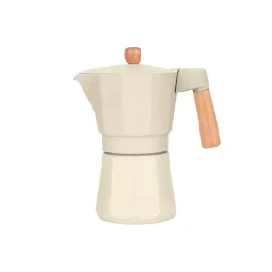 Custom Logo 150ml 300ml 450ml Aluminum Coffee Accessories Coffee Maker 3 Cup 6 Cup 9Cup Espresso Moka Pot with Wooden Handle