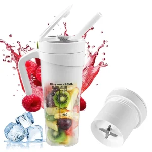 Custom Logo 6 Blades Ice Protein Rechargeable Battery Small Size Hand Smoothie Juice Mixer Juicer Portable Blender