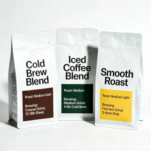Custom Logo Flat Bottom Coffee Bags with Valve Resealable Zipper High Barrier Food Grade Packaging for Coffee Beans