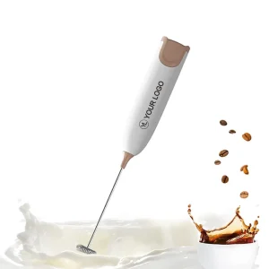 Custom Logo Handheld Electric Milk Frother Battery Operated Foam Maker Mini Drink Mixer for Coffee Shop Events