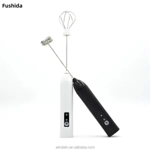 Custom Logo Mini Coffee Cafe Mixer Blenders Espresso Portable Double Whisk Egg Whisk Electric Handheld Milk Foam Frother