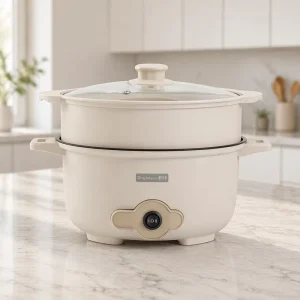 Custom Logo Multifunctional Electric Hot Pot with Steamer Non Stick Electric Cooking Pot OEM ODM