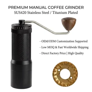 Custom Logo Portable Adjustable Ghost Burr Manual Coffee Grinder Hand Coffee Grinder Mill for Pour Over