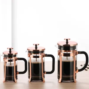 Custom Logo Premium Eco Friendly Transparent Insulated French Press Coffee Maker Set 350 600 1000ml Filter Modern Business