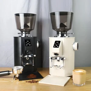 Custom Logo Professional Espresso Grinder 64mm Electric Quantitative Coffee Grinding Machine Burr Mill for Coffee Shop Supplies