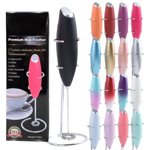 Custom Logo Rechargeable Handheld Drinks Coffee Mixer Battery Milk Foam Maker Automatic Electric Milk Frother for Lattes