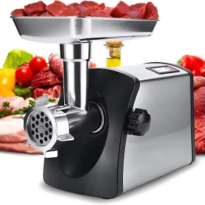 Custom Modern Kitchen Electric 3000W Portable Home Meat Grinder Metal Gear Stainless Steel Housing Meat Mincer