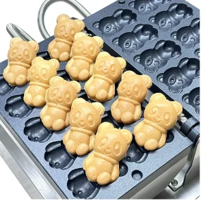 Custom Mold Animal Shape Electric Mini Panda Bear Commercial Waffle Machines for Small Business Waffle Makers with CE