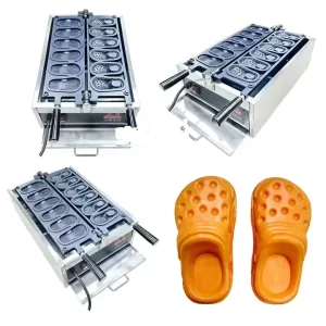 Custom Mold Cheese Waffle Machines for Small Business Nonstick Electric Stuffed Waffle Pancake Shoe Shape Waffle Makers with CE