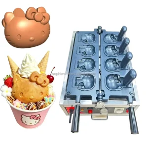 Custom Mould Commercial Ice Cream Waffle Iron Cute Hello Kitty-Shaped Taiyaki Waffle Maker Street Popular Snack with 220V/110V