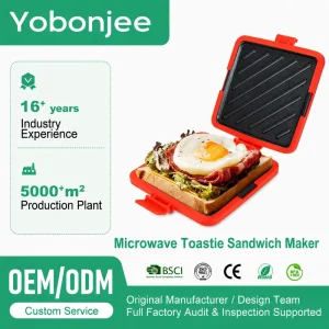 Custom Packaging Square Silicone Microwave Sandwich Maker BPA Free Easy Clean Breakfast Snacks Panini Grilled