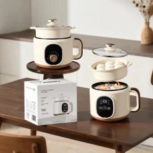 Custom Plug 18cm 450W Electric Cooker Nonstick Manual Control Instant Heating for Dormitory