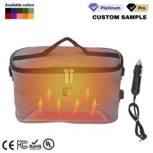Custom Portable Easy Carrying Dirt resistant Car Insulated Electric Heated Lunch Bag for Commuting Outdoor Camping