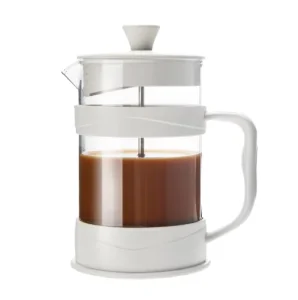 Custom Portable French Press Coffee Maker Stainless Steel Glass Water Flowing Lid Personalized Logo