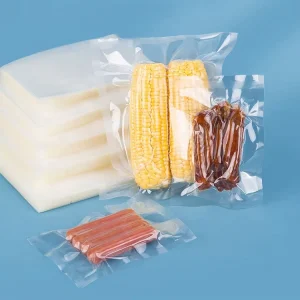 Custom Printed 3 Side Seal Vacuum Sealer Pouch Smooth Plastic Food Storage Packaging Bag